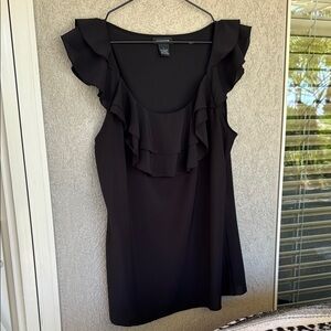 Spense Black Ruffled Blouse